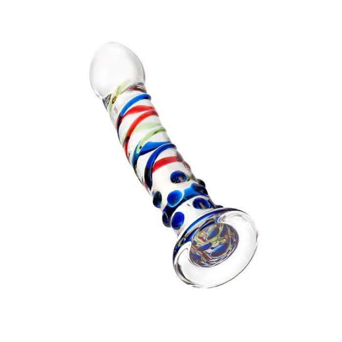 Sexus Glass 18cm Dildo Blue Tip Sexus Glass Dildos