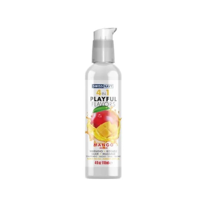 Swiss Navy Female Sex Toys Playful Flavours 4 In 1 Mango 4oz118ml