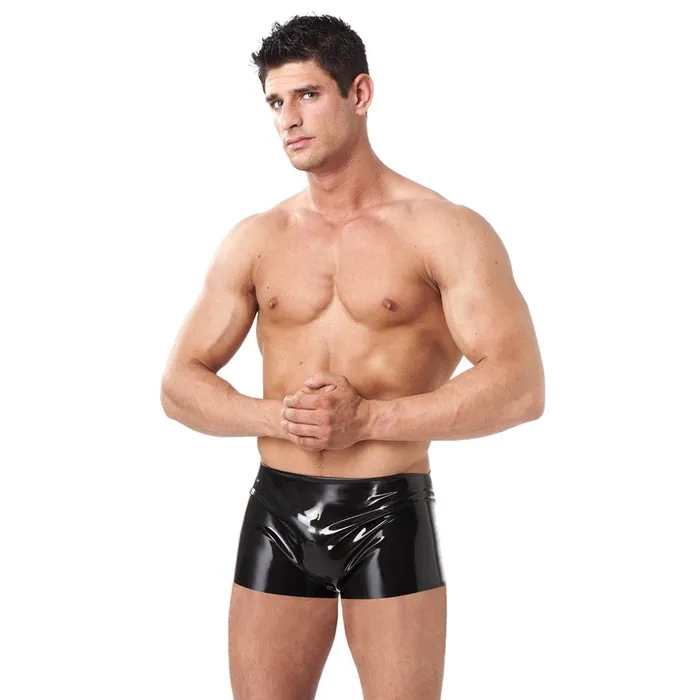 Rimba Rimba Rubber Secrets Black Latex Mens Boxer Shorts Dildos