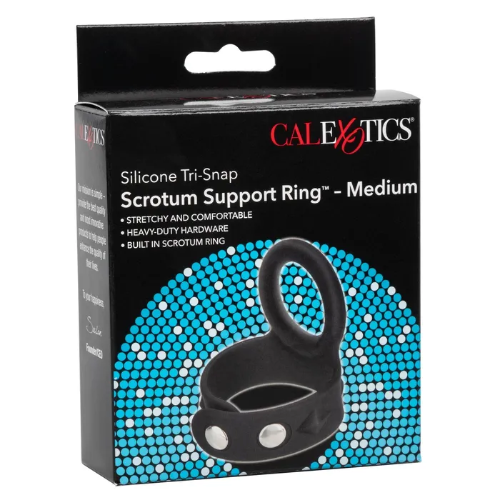 CalExotics Silicone TriSnap Scrotum Support Ring Medium Male Sex Toys CalExotics Silicone TriSnap Scrotum Support Ring Medium Male Sex Toys