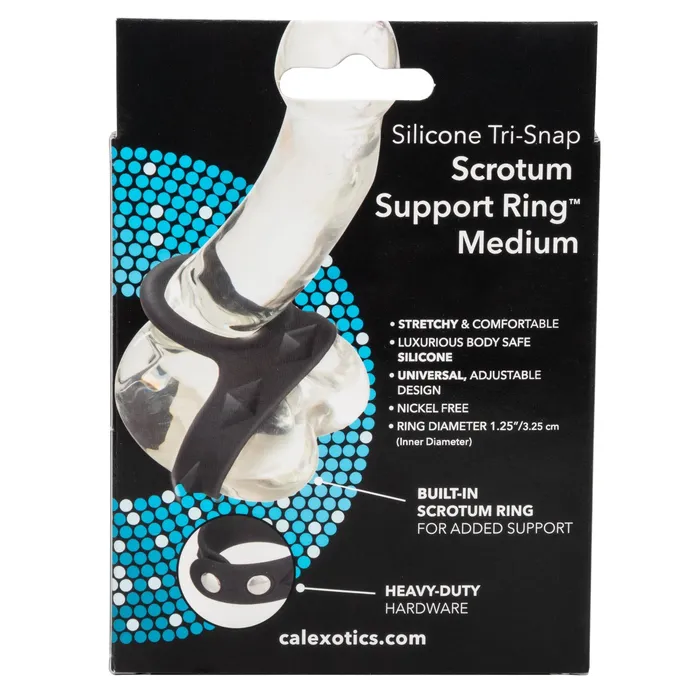 CalExotics Silicone TriSnap Scrotum Support Ring Medium Male Sex Toys CalExotics Silicone TriSnap Scrotum Support Ring Medium Male Sex Toys
