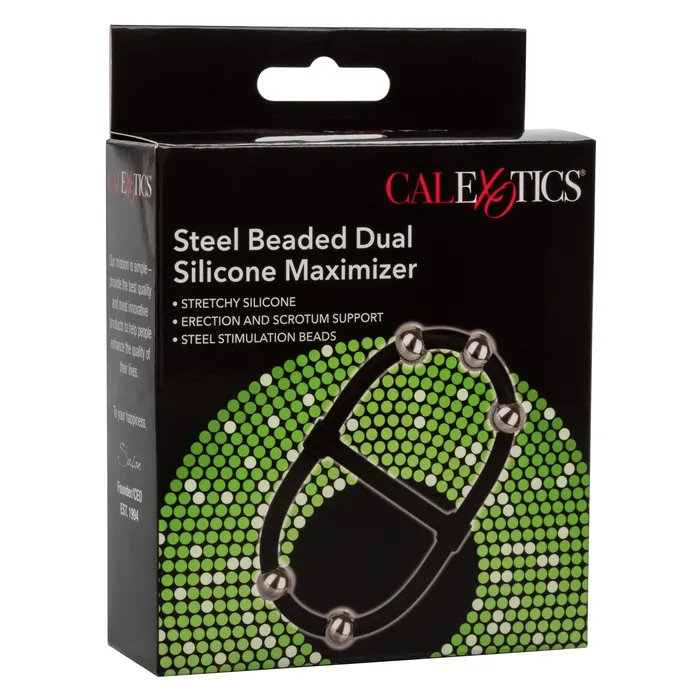Female Sex Toys CalExotics Steel Beaded Dual Silicone Maximizer