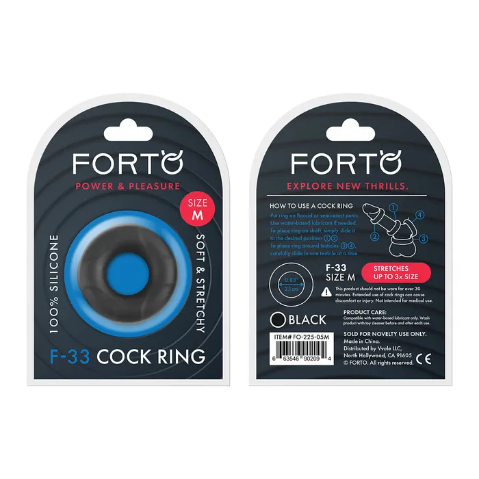 Male Sex Toys FortO F33 100 Liquid Silicone CRing Black