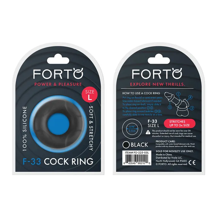 Male Sex Toys FortO F33 100 Liquid Silicone CRing Black