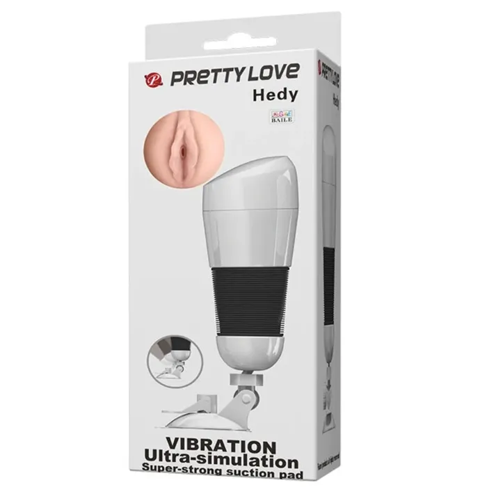 Pretty Love Male Sex Toys Pretty Love Hedy Vibrating White Premium Masturbator