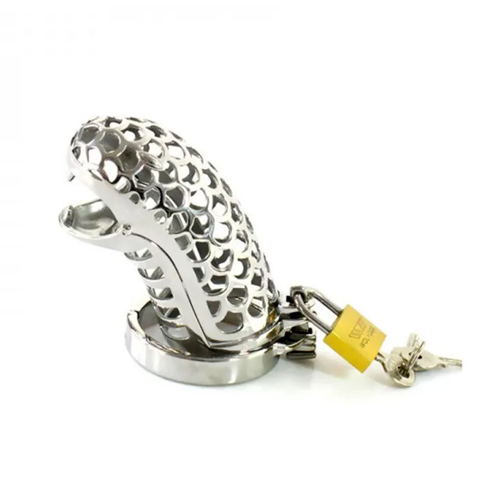 CHASTITY CAGE CO The Timid Basilisk Metal Chastity Device 335 inches long Male Sex Toys