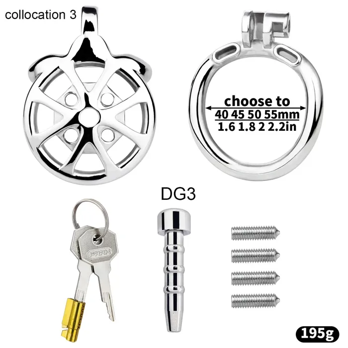 Flat Cock Cage With Removable Spikes CHASTITY CAGE CO Male Sex Toys