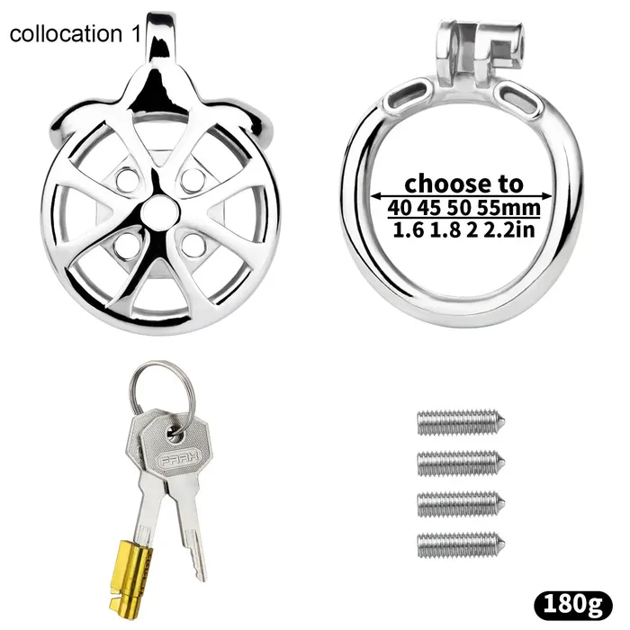 Flat Cock Cage With Removable Spikes CHASTITY CAGE CO Male Sex Toys