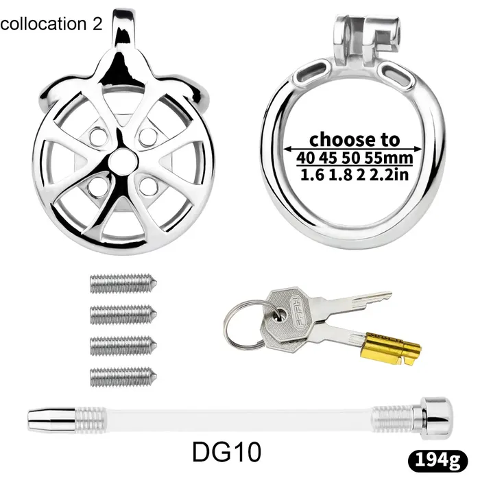 Flat Cock Cage With Removable Spikes CHASTITY CAGE CO Male Sex Toys