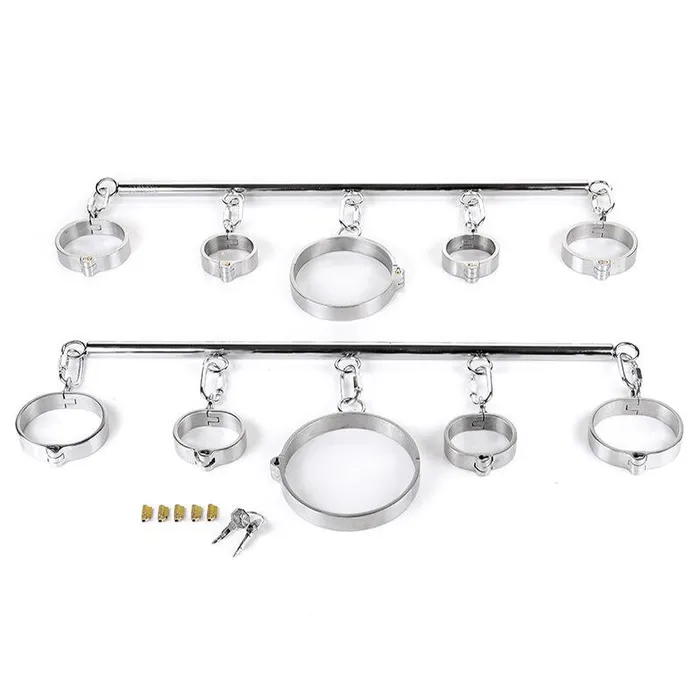 House of Dasein Dildos Spreader Bars Stainless Steel Spreader Bar Shackles With Collar And Cuffs Bdsm Toys