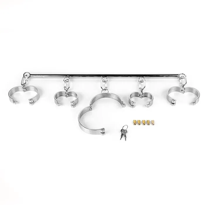 House of Dasein Dildos Spreader Bars Stainless Steel Spreader Bar Shackles With Collar And Cuffs Bdsm Toys