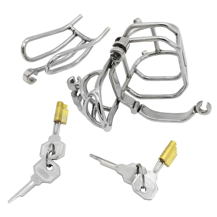 Male Sex Toys CHASTITY CAGE CO Stainless Steel Detachable PA Puncture Chastity Device Male Sex Toys CHASTITY CAGE CO Stainless Steel Detachable PA Puncture Chastity Device