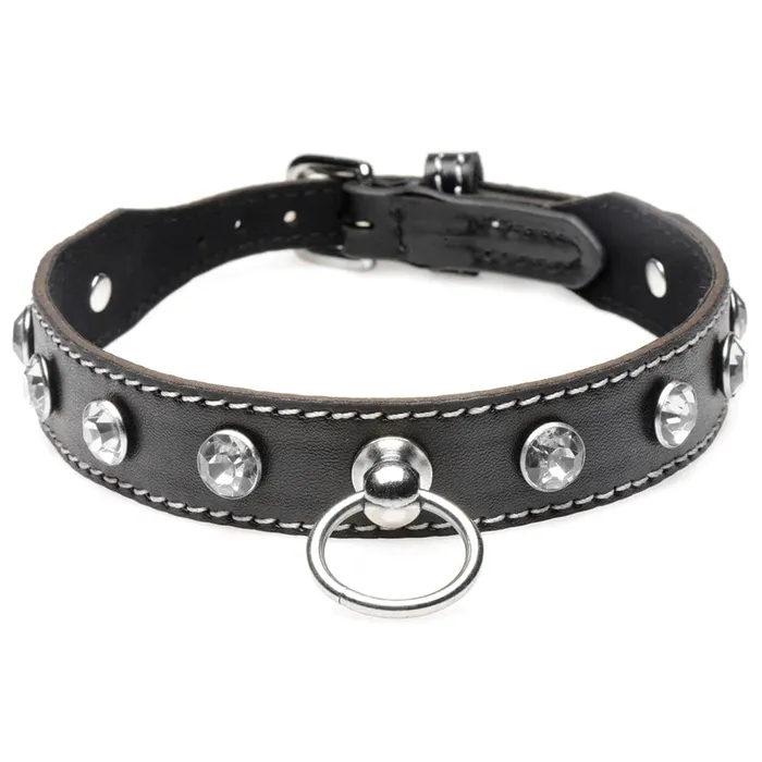 Male Sex Toys XR Brands Strict Rhinestone Choker with ORing pink cherry Male Sex Toys XR Brands Strict Rhinestone Choker with ORing pink cherry