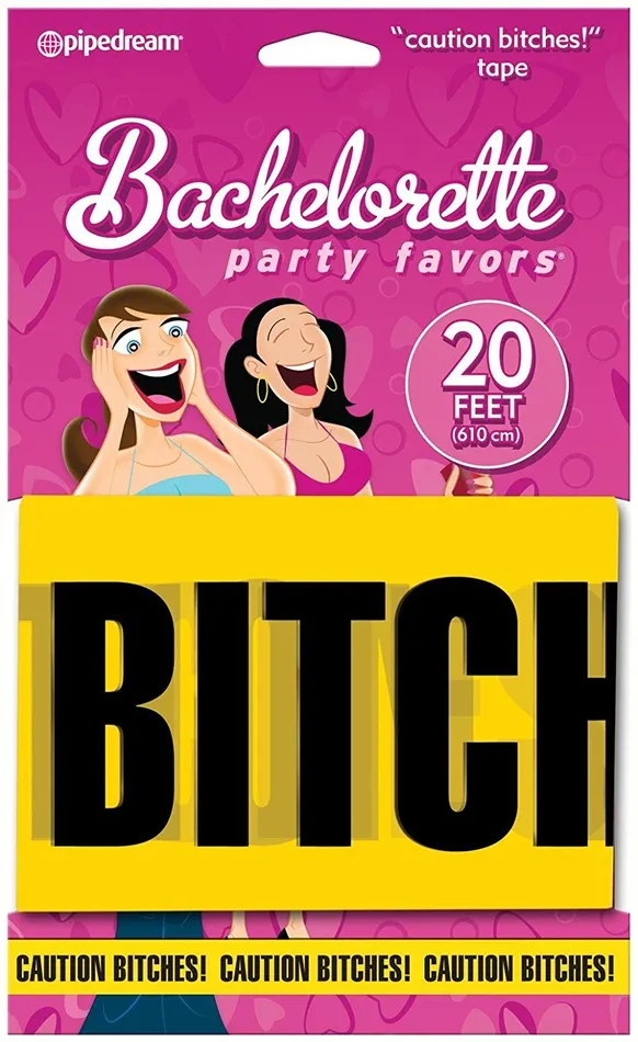 Pipedream Bachelorette Party Favors Caution Bitches Tape Pipedream Vibrators