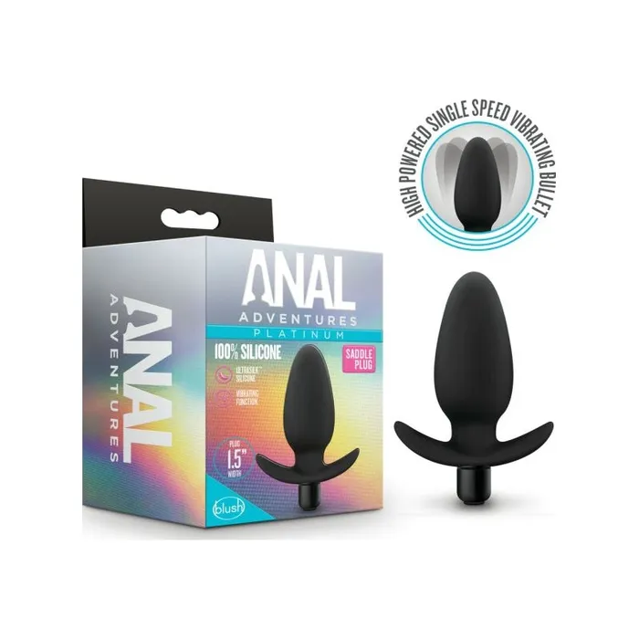 Anal Adventures Male Sex Toys Vibrating Saddle Butt Plug Anal Adventures Platinum Silicone