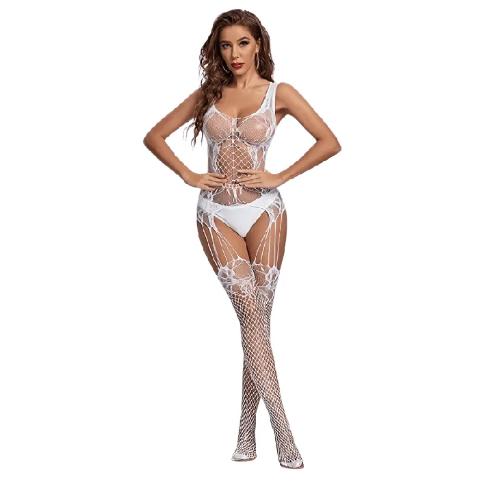 Bodystockings Playsuits EVEs SECRETS Sexy Womens Tights Lingerie Open Crotch Erotic Bodystocking Black Intimates Underwear