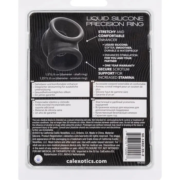 CalExotics Male Sex Toys Alpha Liquid Silicone Precision Ring Gray