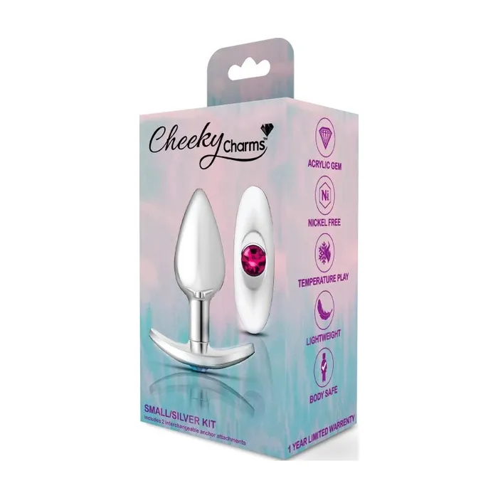 Cheeky Charms Anchor Butt Plug Small with Clear Teal Jewel Cheeky Charms Anal