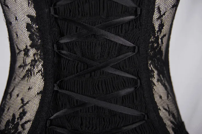 Couples EVEs SECRETS LaceUp Gothic Womens Corset Feathers and Flowers