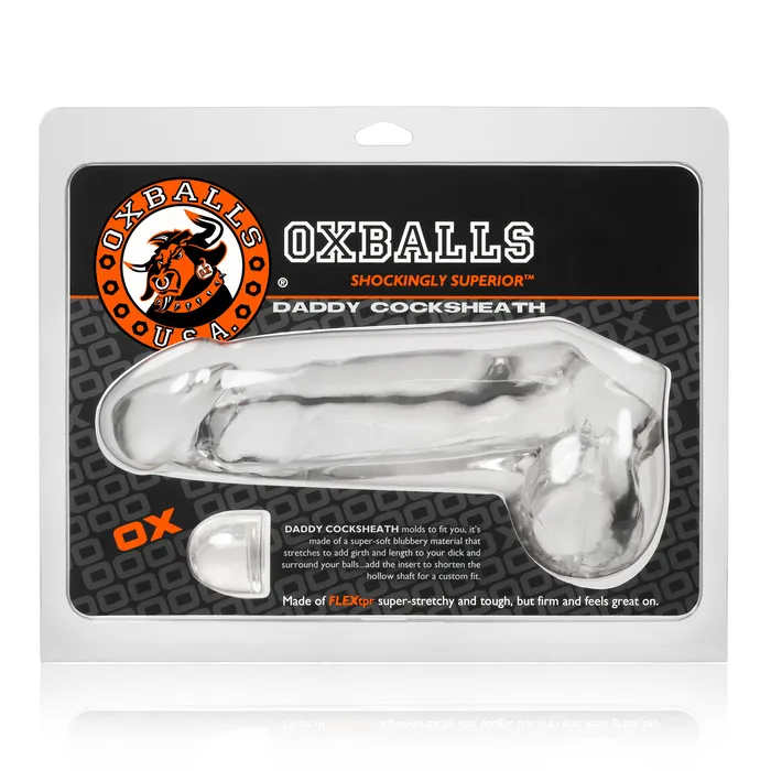 Daddy Cocksheath Extender with Ball Sheath Clear OxBalls OxBalls Male Sex Toys