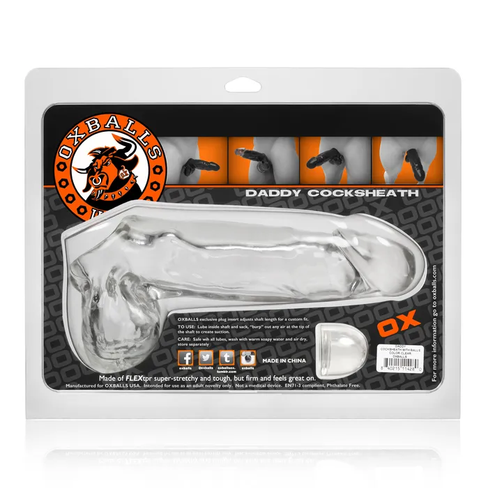 Daddy Cocksheath Extender with Ball Sheath Clear OxBalls OxBalls Male Sex Toys