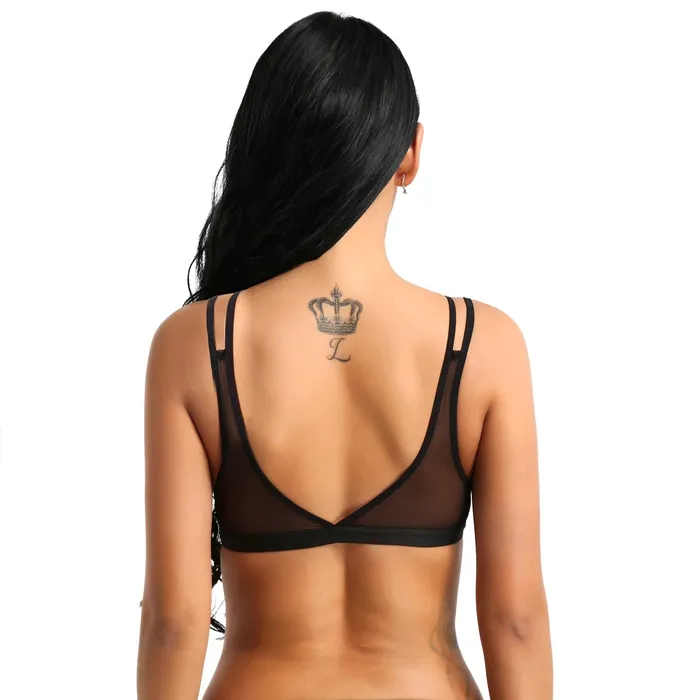 EVEs SECRETS Anal Sleeveless SeeThrough Womens Lingerie Wirefree Mesh Bra Breathable Seamless Top for Female