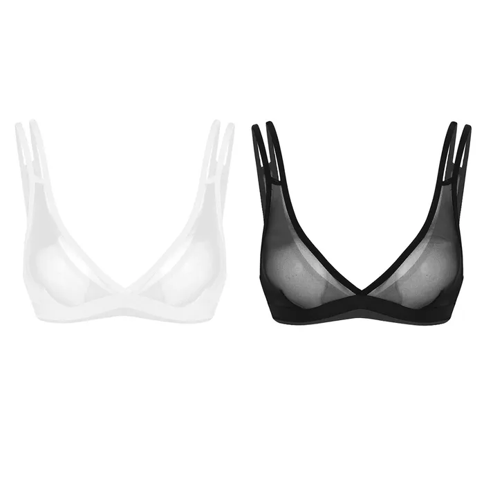 EVEs SECRETS Anal Sleeveless SeeThrough Womens Lingerie Wirefree Mesh Bra Breathable Seamless Top for Female