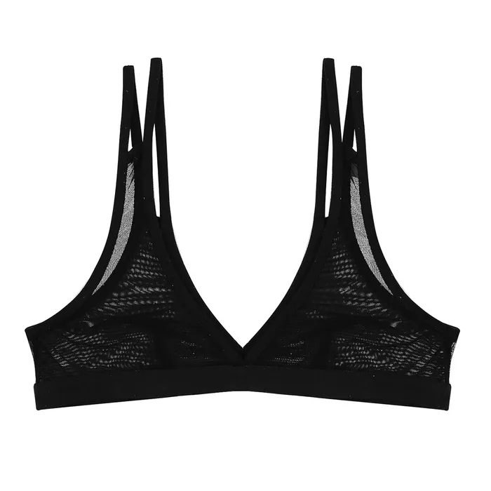 EVEs SECRETS Anal Sleeveless SeeThrough Womens Lingerie Wirefree Mesh Bra Breathable Seamless Top for Female