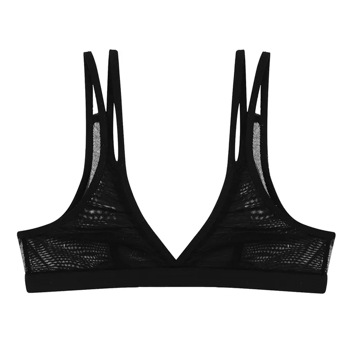 EVEs SECRETS Anal Sleeveless SeeThrough Womens Lingerie Wirefree Mesh Bra Breathable Seamless Top for Female