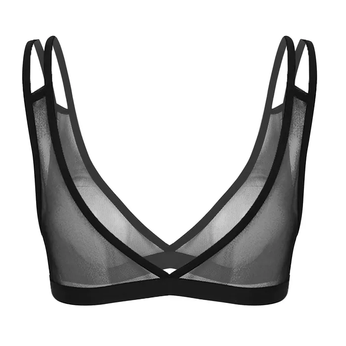 EVEs SECRETS Anal Sleeveless SeeThrough Womens Lingerie Wirefree Mesh Bra Breathable Seamless Top for Female
