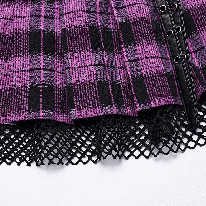EVEs SECRETS Grunge Mesh Pleated Mini Skirt with Lace Trim for Women Female Sex Toys
