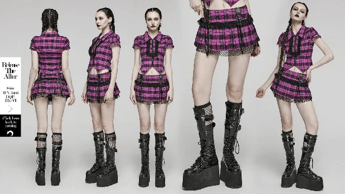 EVEs SECRETS Grunge Mesh Pleated Mini Skirt with Lace Trim for Women Female Sex Toys