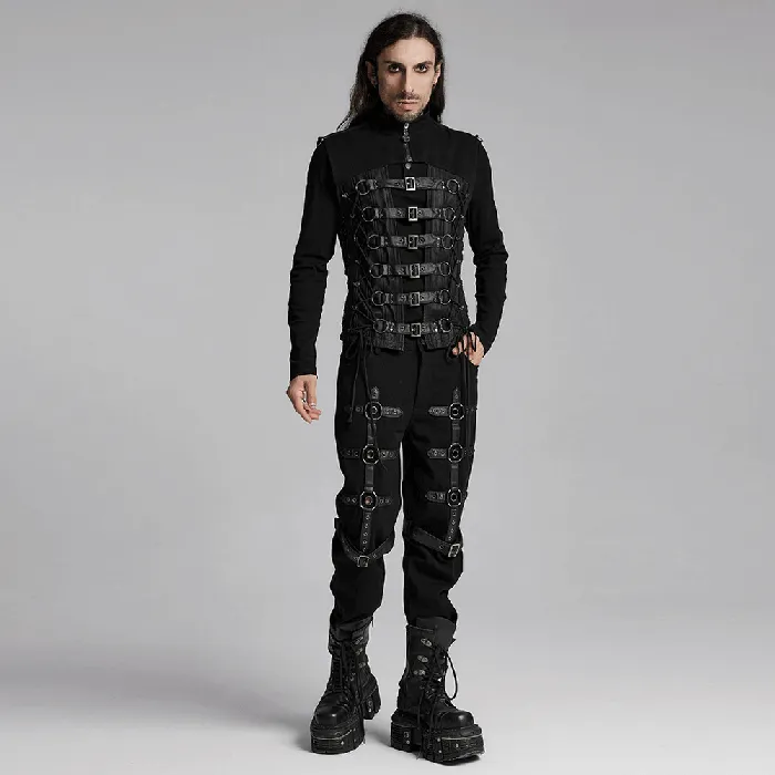 Gothic LaceUp Back Vest with Bold Buckle Strap Detail EVEs SECRETS Couples