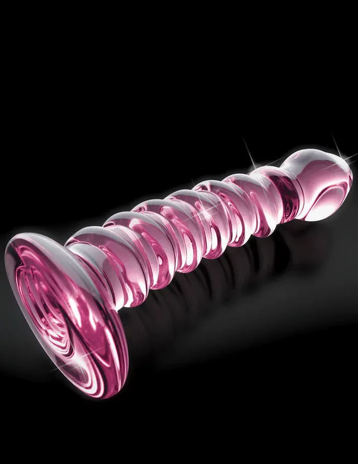 Icicles No 28 Curved Ribbed Glass Dildo 725 inch Pipedream Dildos