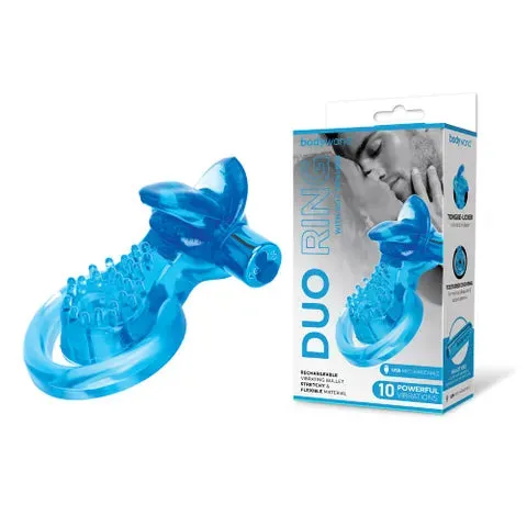 Male Sex Toys BODYWAND BODYWAND RECHARGEABLE DUO RING WITH CLIT TICKLERS