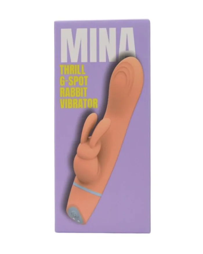 Mina Thrill Rabbit Vibrator with 5 Functions GSpot Curved Shaft Clitoral Stimulation Waterproof MINA Female Sex Toys