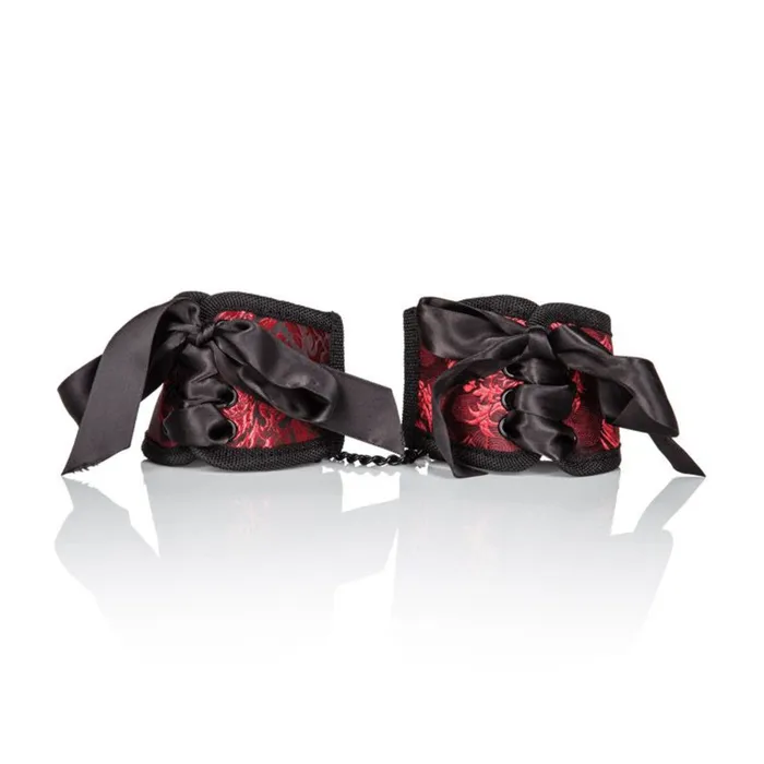 Restraints CalExotics Scandal Corset Cuffs can be used as Wrist Handcuffs or Ankle Cuffs Red and Black CalExotics